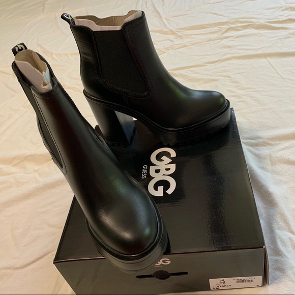 Guess Starly Black Platform Boots 